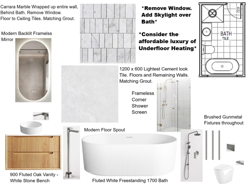 Marks Upstairs Bathroom Mood Board by staged design on Style Sourcebook