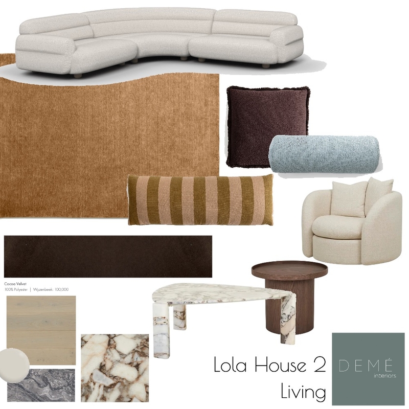 Lola House 2 - Living Interior Design Mood Board by Demé Interiors