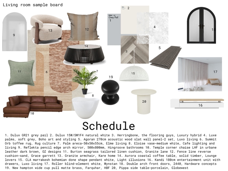 Living room sample board Mood Board by Vicky Moetjie on Style Sourcebook