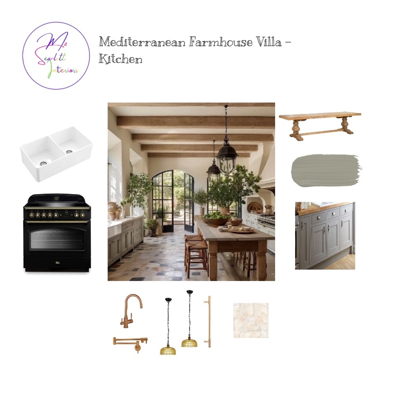 Mediterranean Farmhouse Villa  Kitchen Mood Board by Mz Scarlett Interiors on Style Sourcebook