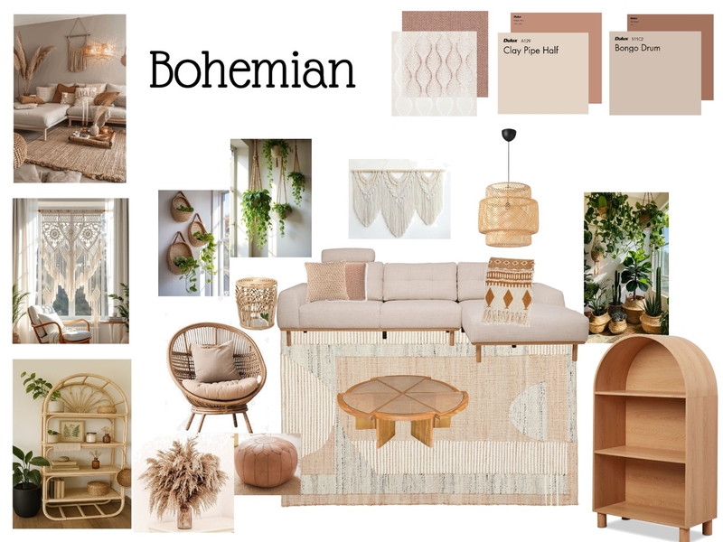 Bohemian Living Room Mood Board by Finch and Fable on Style Sourcebook