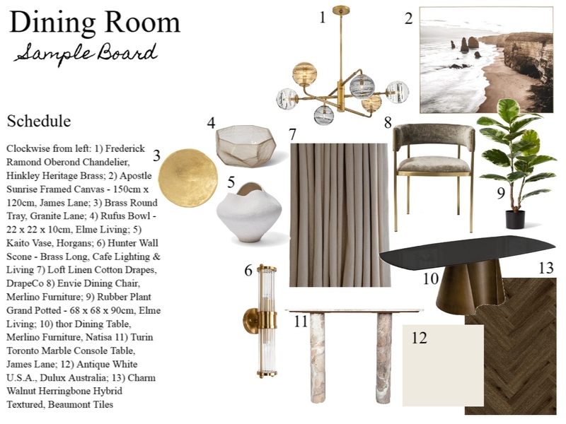 Module 9 - Dining Room Mood Board by salenebb on Style Sourcebook