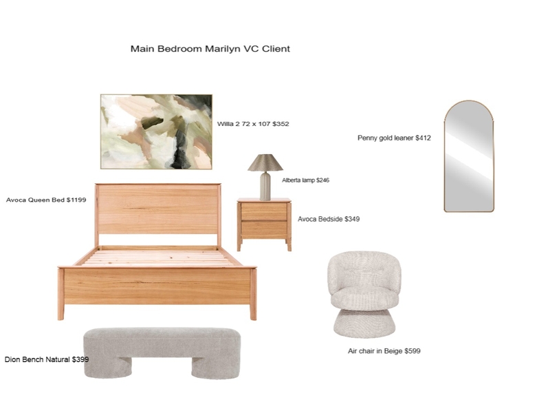 Main Bedroom Marilyn VC client Mood Board by Ange M on Style Sourcebook