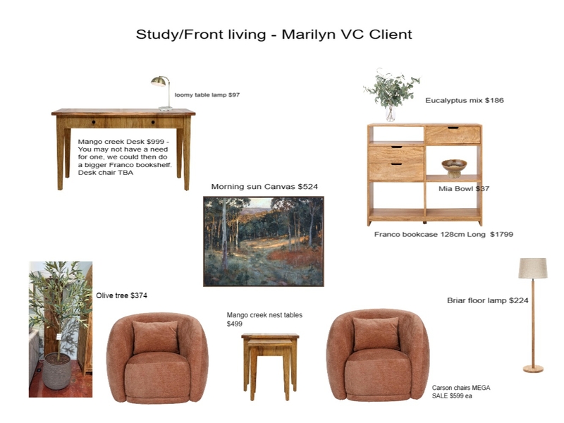 front living study Marilyn VC client Mood Board by Ange M on Style Sourcebook