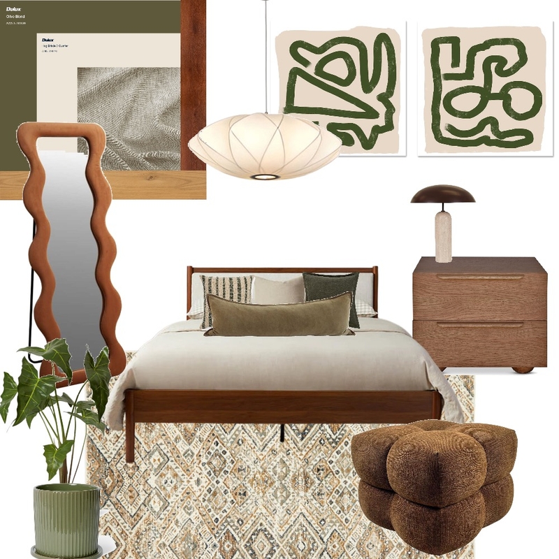 Mid Century bedroom Mood Board by Ash Crompton on Style Sourcebook