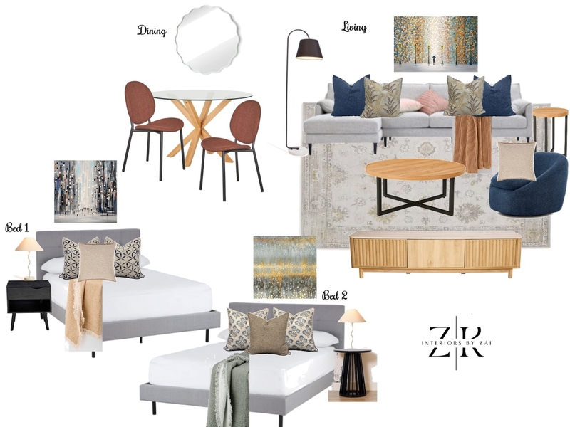 Bold and Modern Living Mood Board by Interiors By Zai on Style Sourcebook