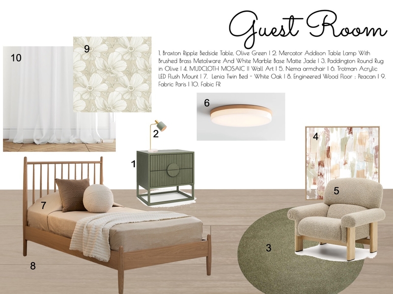 Guest Room Mood Board by kissesfyg@gmail.com on Style Sourcebook