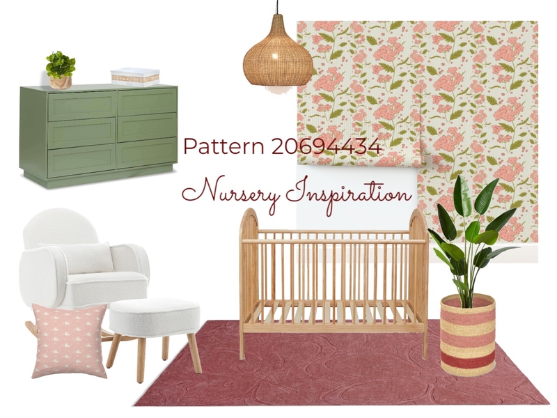 Nursery Moodboard - Vintage Pink Floral Wallpaper Mood Board by KtCDesigns on Style Sourcebook