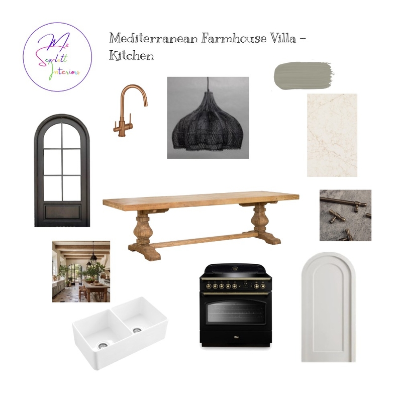 Mediterranean Farmhouse Villa  Kitchen Mood Board by Mz Scarlett Interiors on Style Sourcebook