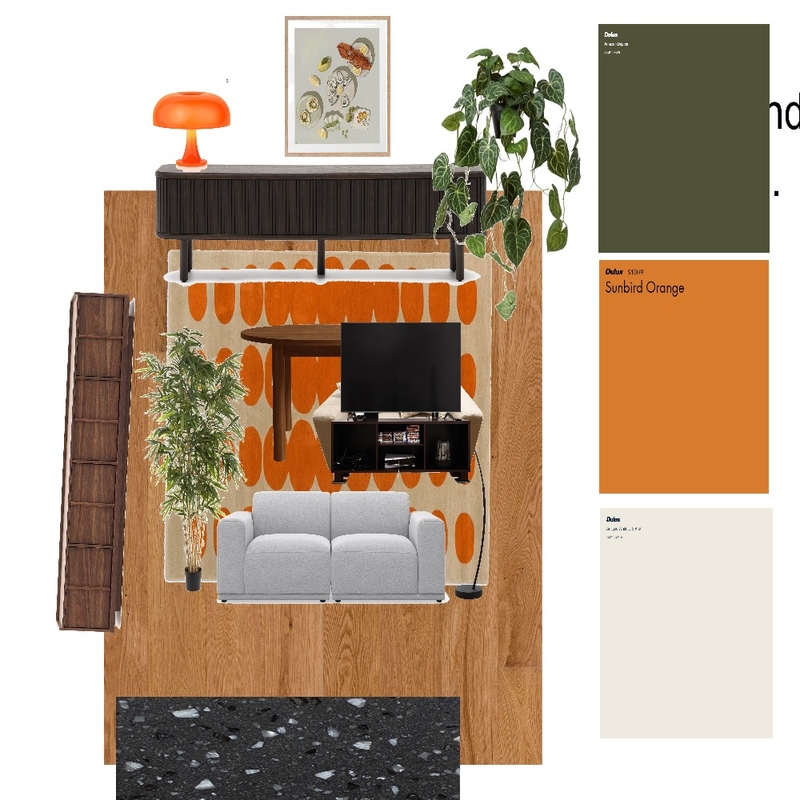 Living Room - Mid Century Modern - Cozy, Moody, relaxing Mood Board by sayuika on Style Sourcebook