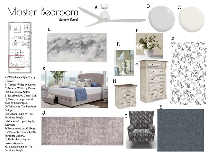 Master Bedroom Mood Board by Becks Interior Designs on Style Sourcebook