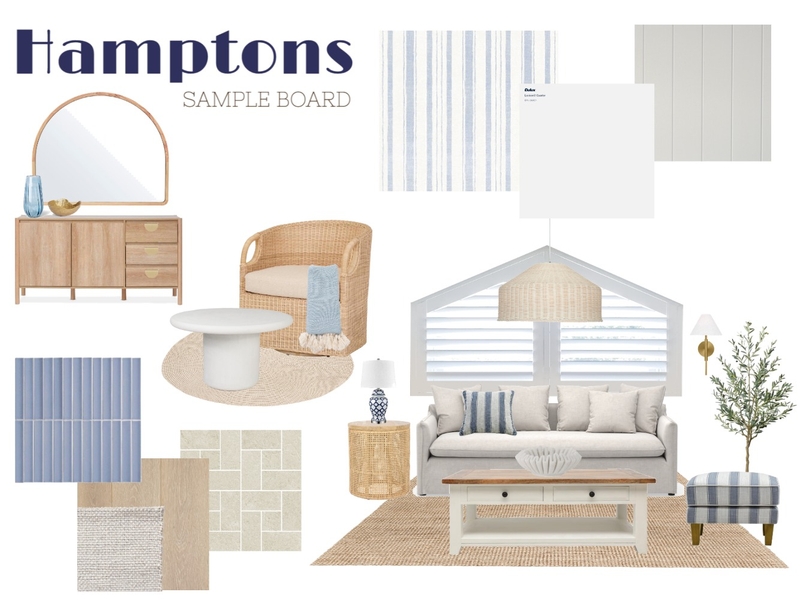 Hamptons Sample Board Mood Board by Birds Eye View Interiors on Style Sourcebook
