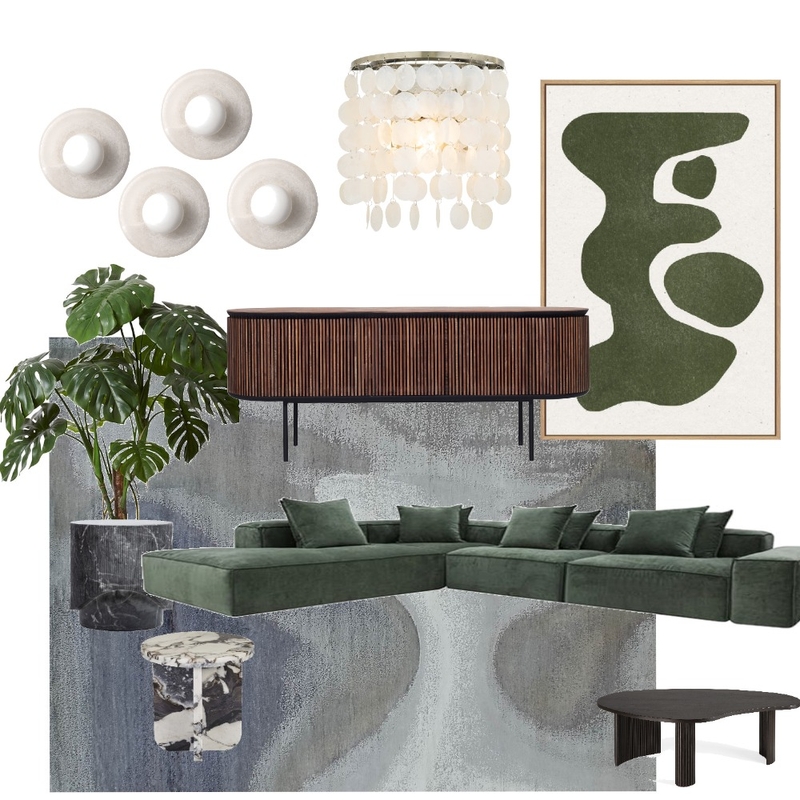Green Living Room Mood Board by Design by Uliana on Style Sourcebook