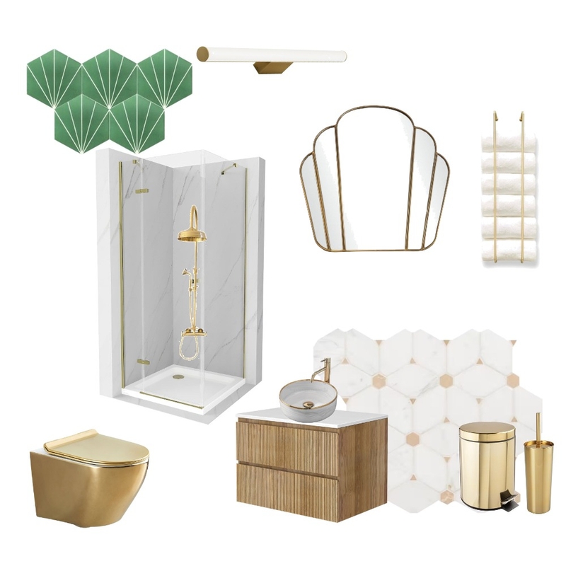 Art Deco Bathroom Mood Board by foulakokkali on Style Sourcebook