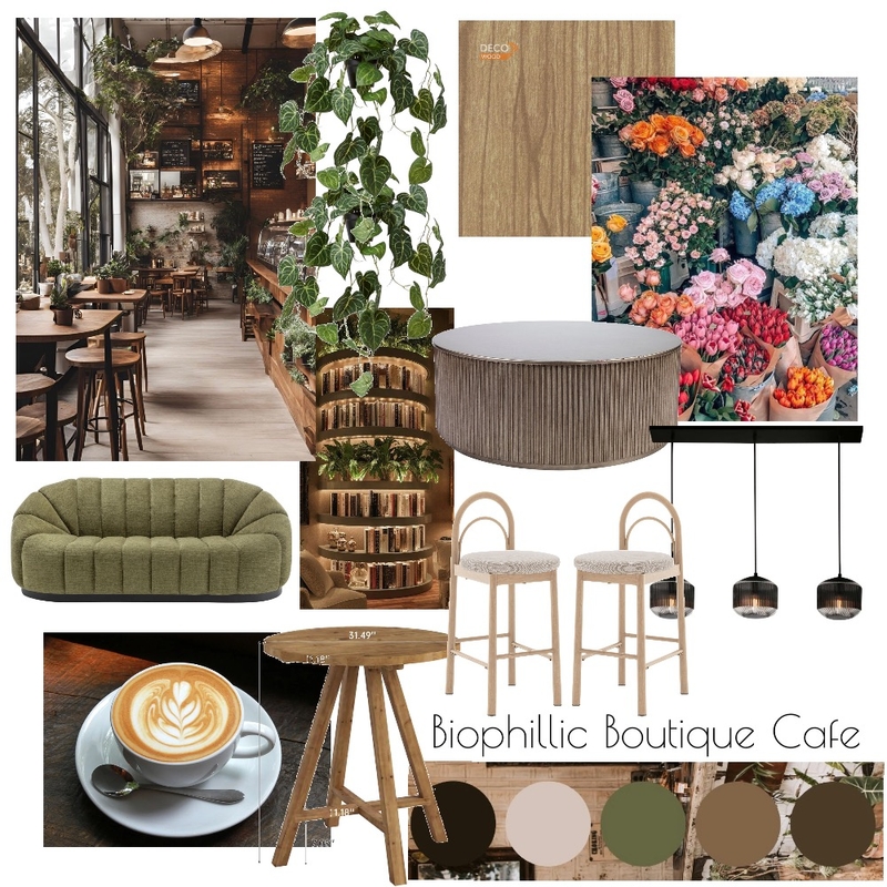 Biophillic Boutique Cafe Mood Board by katiriamorales1@gmail.com on Style Sourcebook
