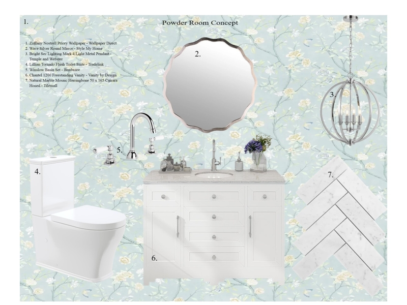 Wyralla Road Powder Room Concept Mood Board by botany75 on Style Sourcebook