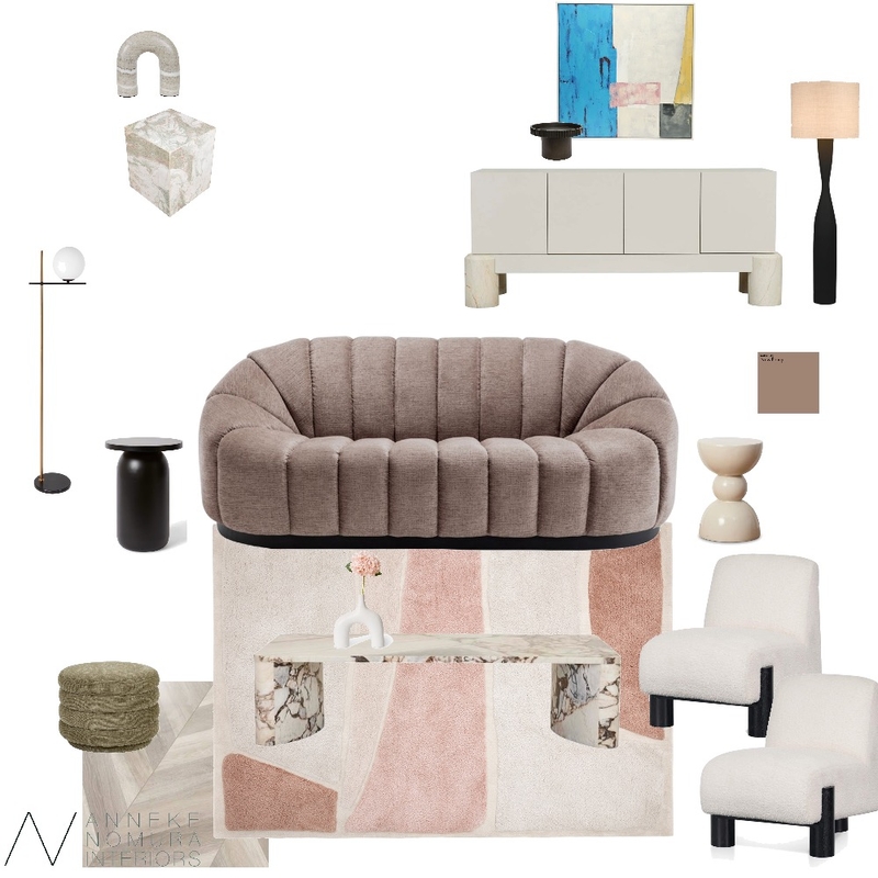 Contemporary Bold Neutral Living Room Mood Board by ANNEKE NOMURA INTERIORS on Style Sourcebook