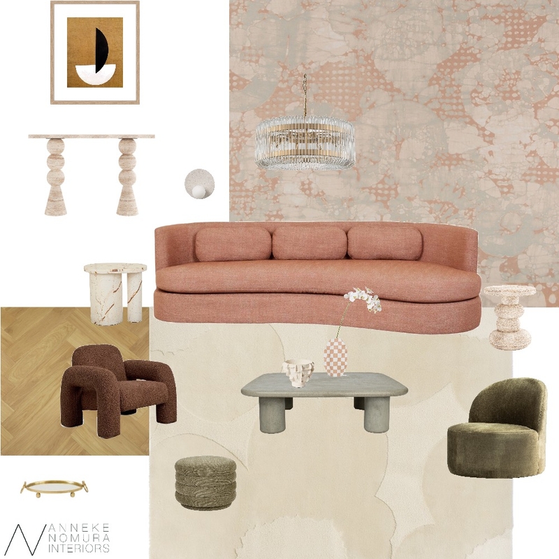 Soft Palette Geo Contemporary Living Room Mood Board by ANNEKE NOMURA INTERIORS on Style Sourcebook