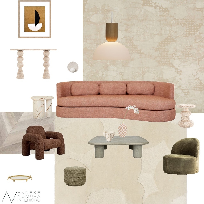 Soft Palette Geo Contemporary Living Room Mood Board by ANNEKE NOMURA INTERIORS on Style Sourcebook