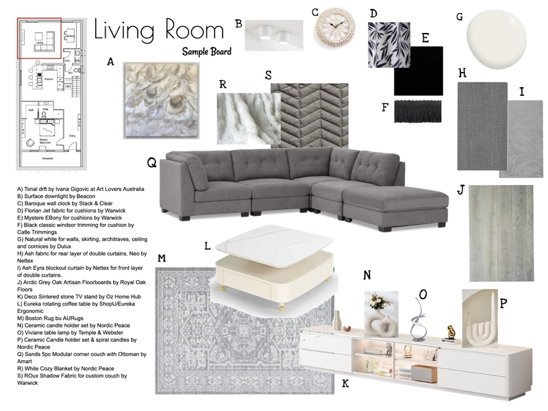Living room - Achromatic 2 Mood Board by Becks Interior Designs on Style Sourcebook