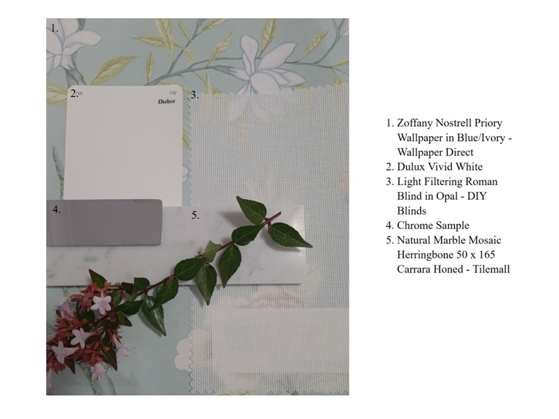 Wyralla Road Powder Room Materials Board Mood Board by botany75 on Style Sourcebook