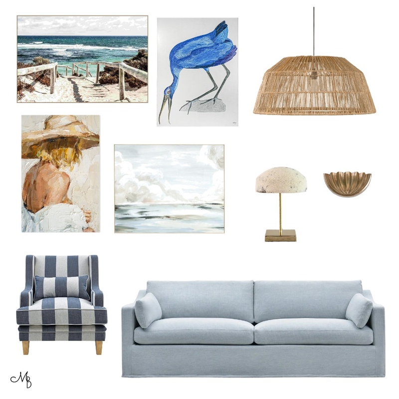 Coastal Artwork and Lighting Curation Mood Board by Moodblogs on Style Sourcebook
