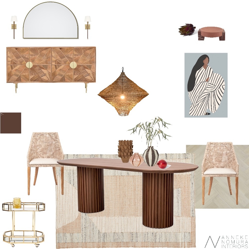 Contemporary Tropical Mid-Century Dining Room Mood Board by ANNEKE NOMURA INTERIORS on Style Sourcebook