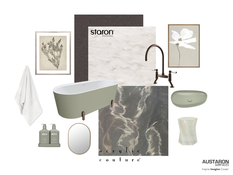 Chic Bathroom with Staron® Solid Surface & Acrylic Couture Mood Board by Austaron Surfaces on Style Sourcebook