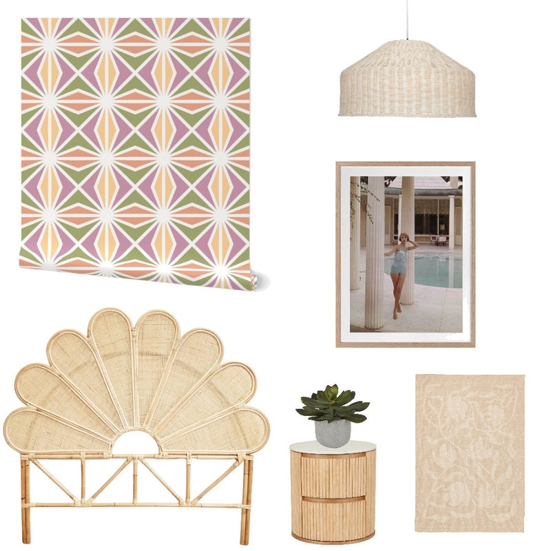 Palm Springs Geometric Wallpaper for Dorm Decor Mood Board by ashclarkart on Style Sourcebook