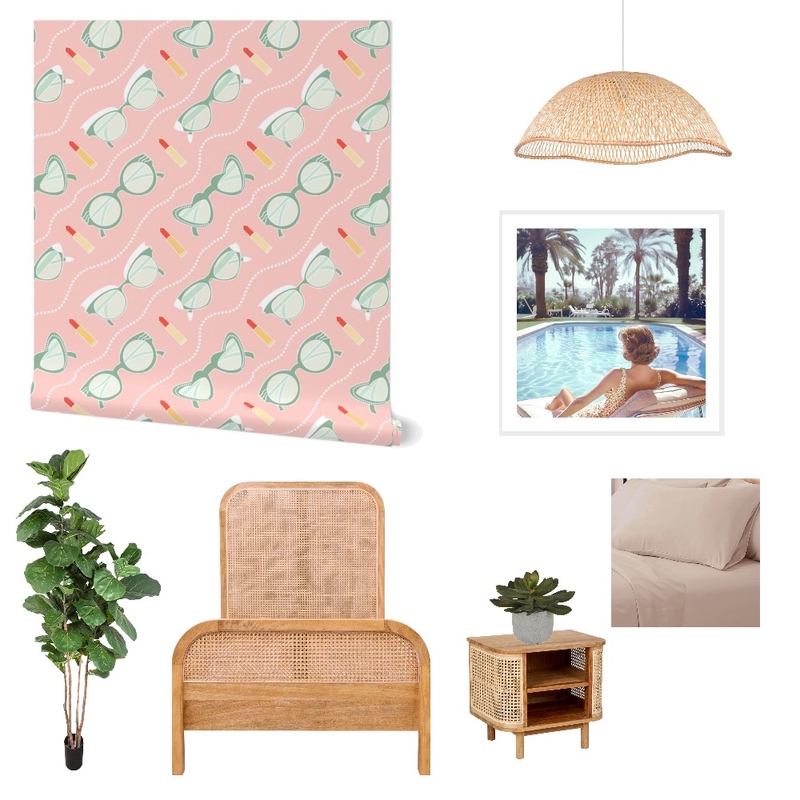 Palm Springs Wallpaper for Teen Girl Decor Mood Board by ashclarkart on Style Sourcebook