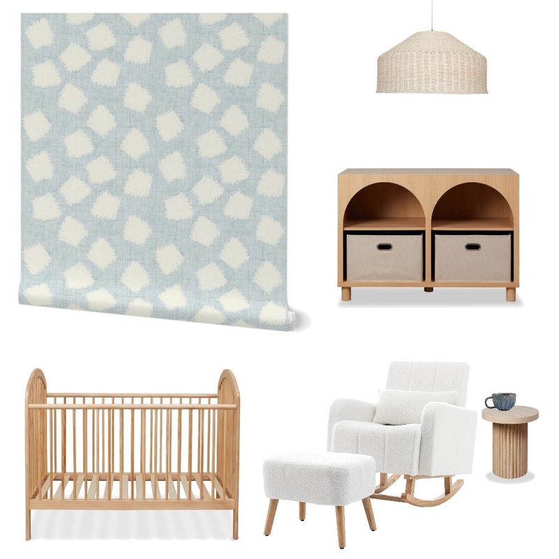 Japandi Nursery Wallpaper Mood Board by ashclarkart on Style Sourcebook