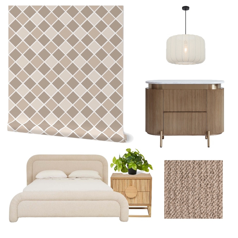 Mid Century Modern Wallpaper for Bedroom Decor Mood Board by ashclarkart on Style Sourcebook