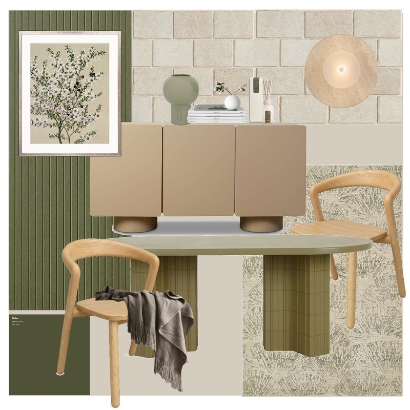 Emma Blomfield Plume Moss Mood Board by Unitex Rugs on Style Sourcebook