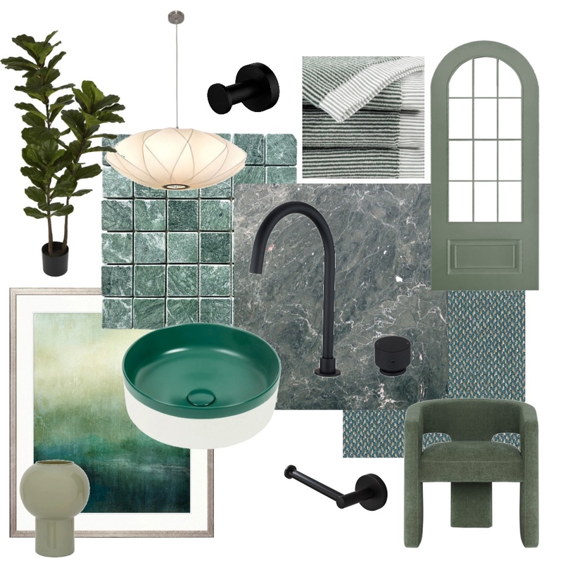 Matte Black Green Mood Board by Aquaperla on Style Sourcebook