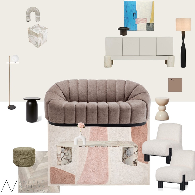 Contemporary Bold Neutral Living Room - Natural White Mood Board by ANNEKE NOMURA INTERIORS on Style Sourcebook