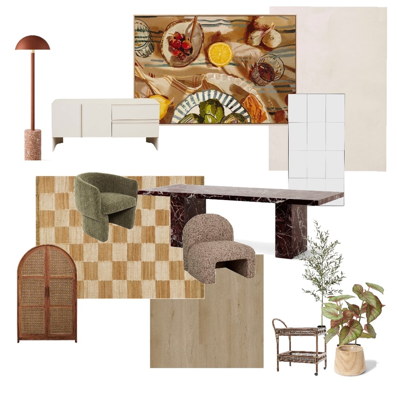 Eclectic sample board- Assignment 3 Part A Mood Board by Charli.mio on Style Sourcebook