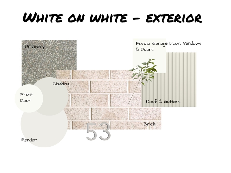 White on White Exterior Colour Board Mood Board by HerHaus Designs on Style Sourcebook