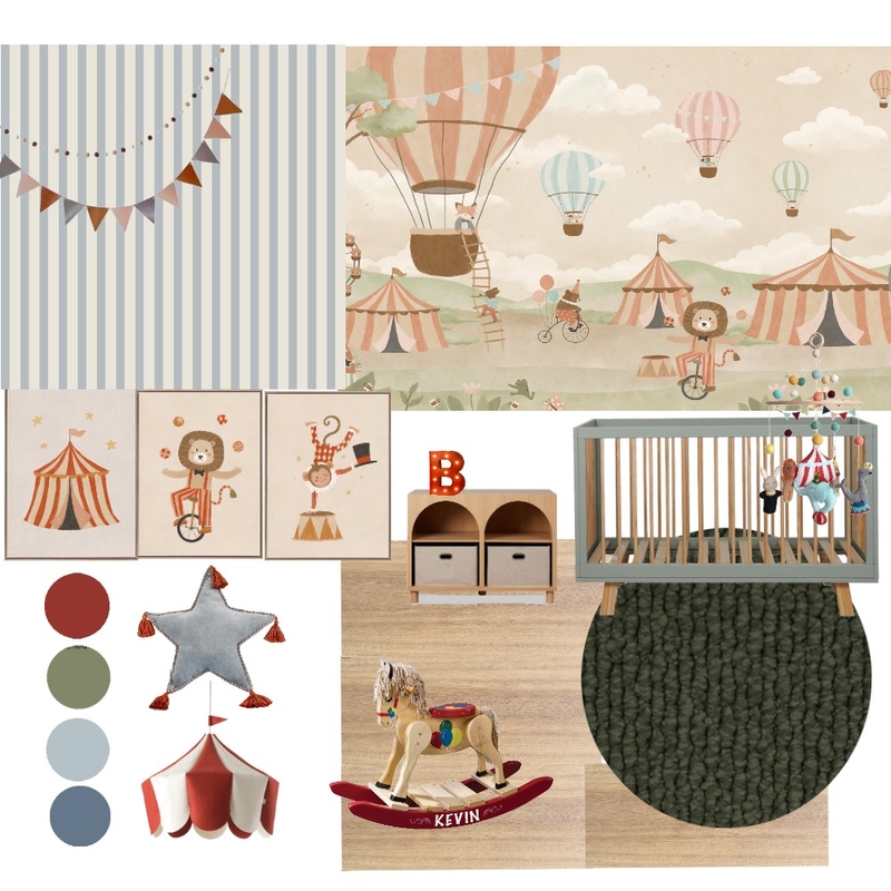 jade and dessert circus nursery Mood Board by Candicecarpetmill on Style Sourcebook