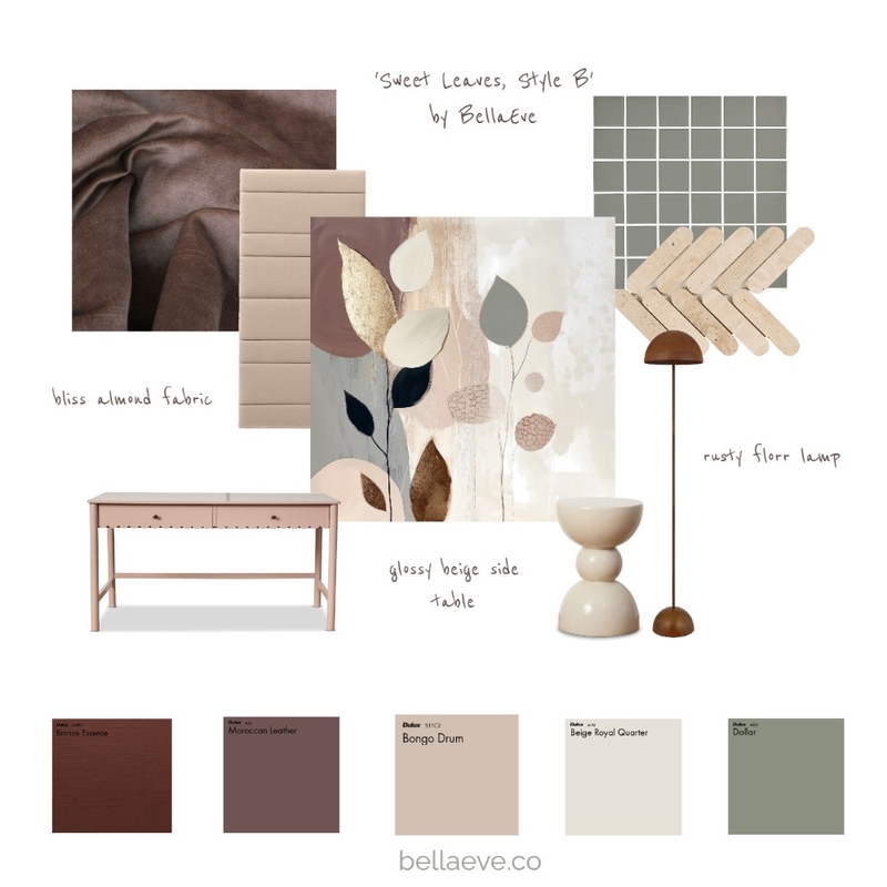 Sweet Leaves, Style B Square Mood Board by Jela Bandojo on Style Sourcebook