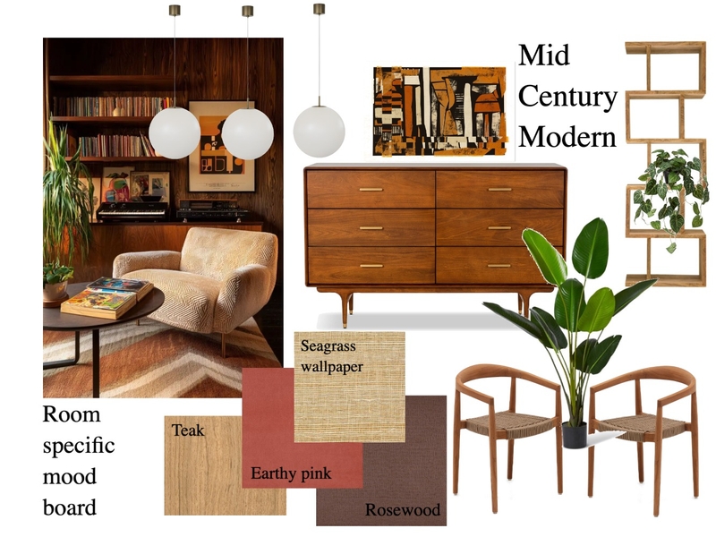 Mid Century Modern 'room specific' mood board Mood Board by SarBearDesi on Style Sourcebook