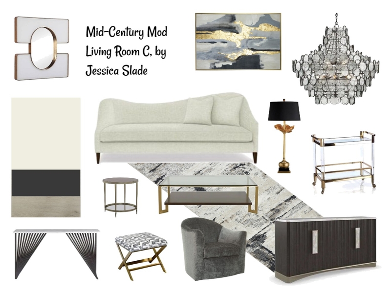 Mid-Century Mod Living Room C, by Jessica Slade, Norwood Furniture Mood Board by Jessica on Style Sourcebook