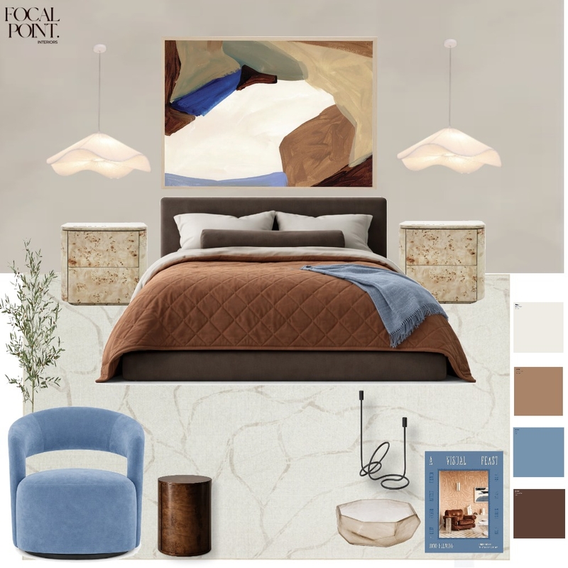 Ochre & Sky Master Bedroom Mood Board by Focal Point Interior Design on Style Sourcebook