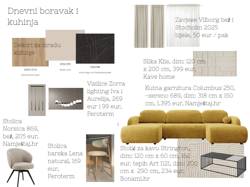 Dnevni i kuhinja Sandra Mood Board by acikovic on Style Sourcebook