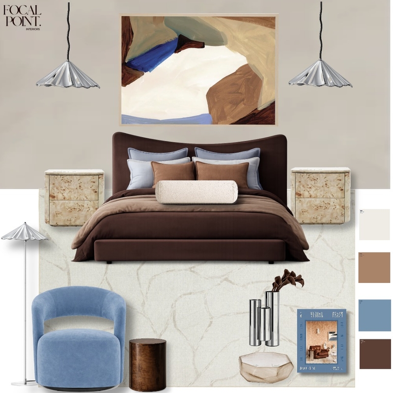 Ochre & Sky Master Bedroom Mood Board by Focal Point Interior Design on Style Sourcebook