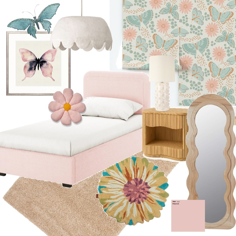 Floral Butterfly Bedroom Mood Board by latheandquill on Style Sourcebook