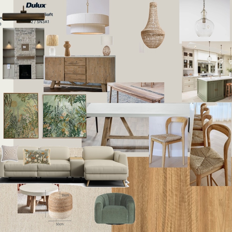 Lounge/Dining/Kitchen combo neutral couch Interior Design Mood Board by kathok