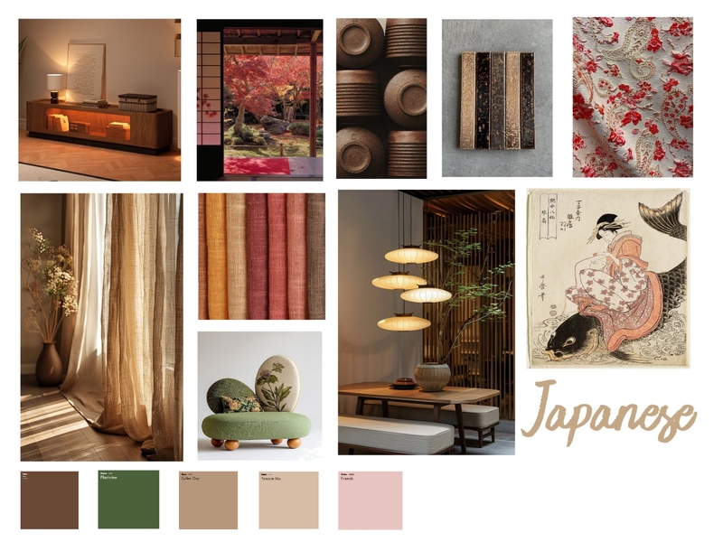 Japanese design style Interior Design Mood Board by O MCMURRAY