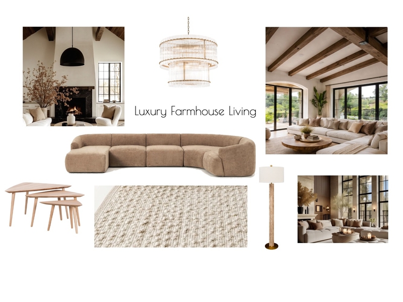 Luxury farmhouse living room Interior Design Mood Board by Rneyazi