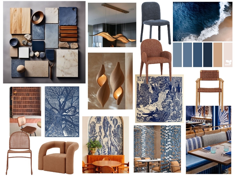 Blue Scheme Interior Design Mood Board by rosa@cabrabowls.com.au
