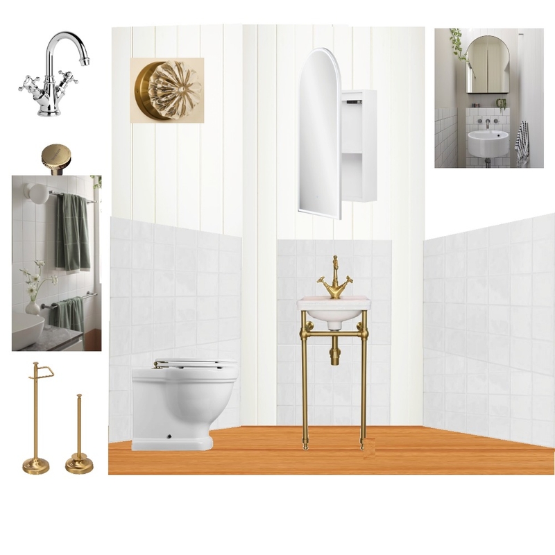 Hazlebank - Powder Room with timber floor for me Interior Design Mood Board by Dennis Hill Architecture